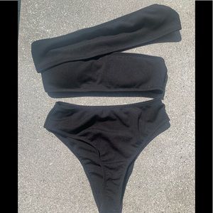 SHEIN One-Shoulder Ribbed Bikini Set